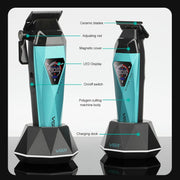 VGR hair trimmer with labeled parts on a white background