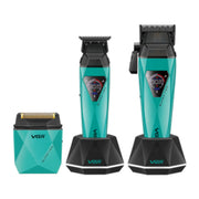 Two teal grooming devices with black accents on a white background, featuring the brand 'VGR'.
