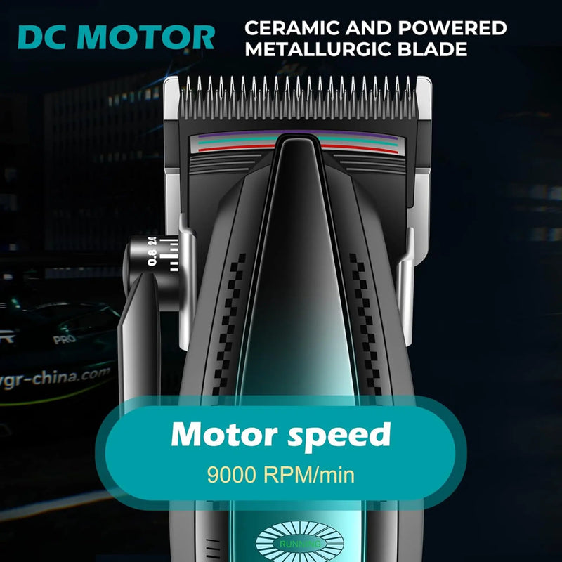 VGR DC Motor ceramic and metallurgic blade on a black background