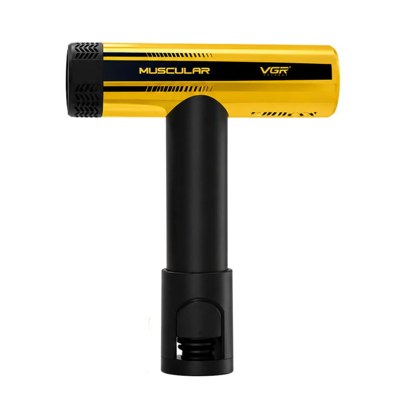 VGR yellow and black hair dryer on a white background