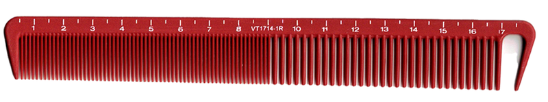 Vincent Ceramic All Purpose Hook Comb 7 1/4" Red #VT1714-1R