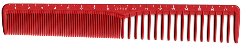 Vincent Ceramic All Purpose Styling Comb 7 1/4" Red #VT1715R