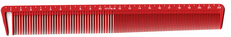 Vincent Ceramic Hook Cutting Comb 8 1/2" Red #VT1716-1R