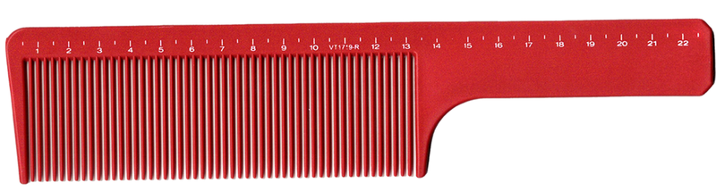 Vincent Ceramic Flat Top Comb Red 9"  #VT1719-R