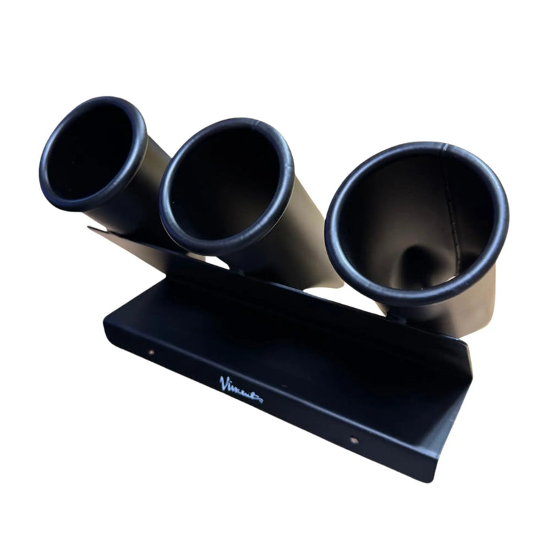 A three piece clipper holder assembly with a rectangular mounting base, shown on a plain white background.