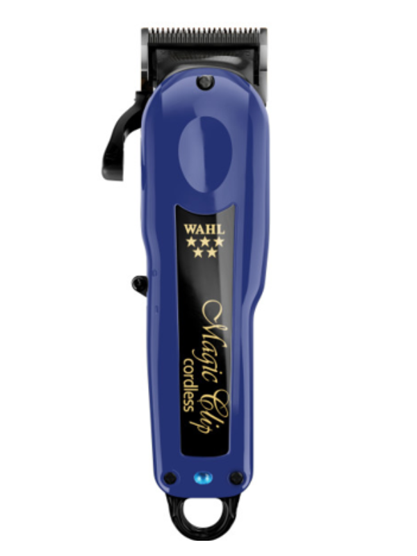 Navy blue Wahl Magic Clip cordless hair clipper on a white background