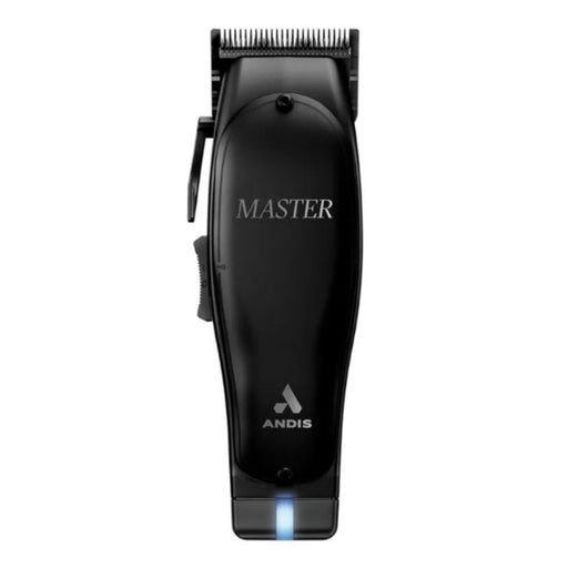 Black Andis hair clipper on a white background