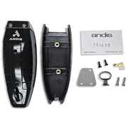 Andis trimmer head and accessories on a white background