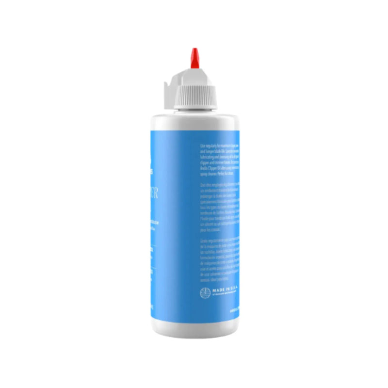 A white squeeze bottle with a blue label and a red nozzle tip, shown against a plain white background.