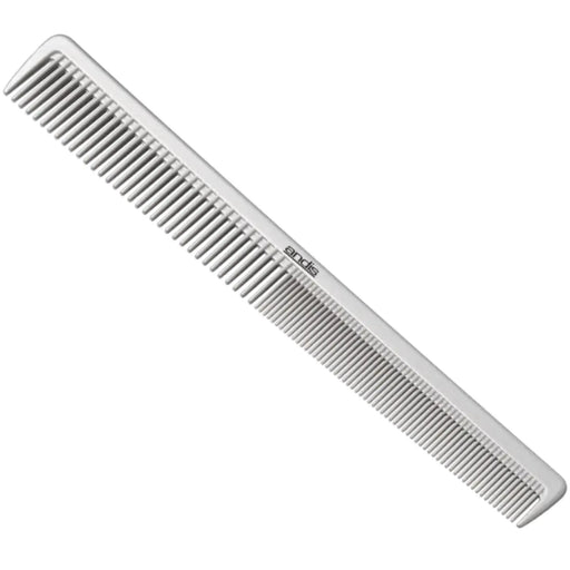 A white plastic hair comb with fine teeth, shown diagonally on a plain white background. The brand name 'BIC' is printed in black on the handle.