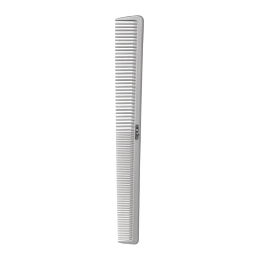A professional-grade Andis tapering comb with coarse and fine teeth, primarily in gray color.