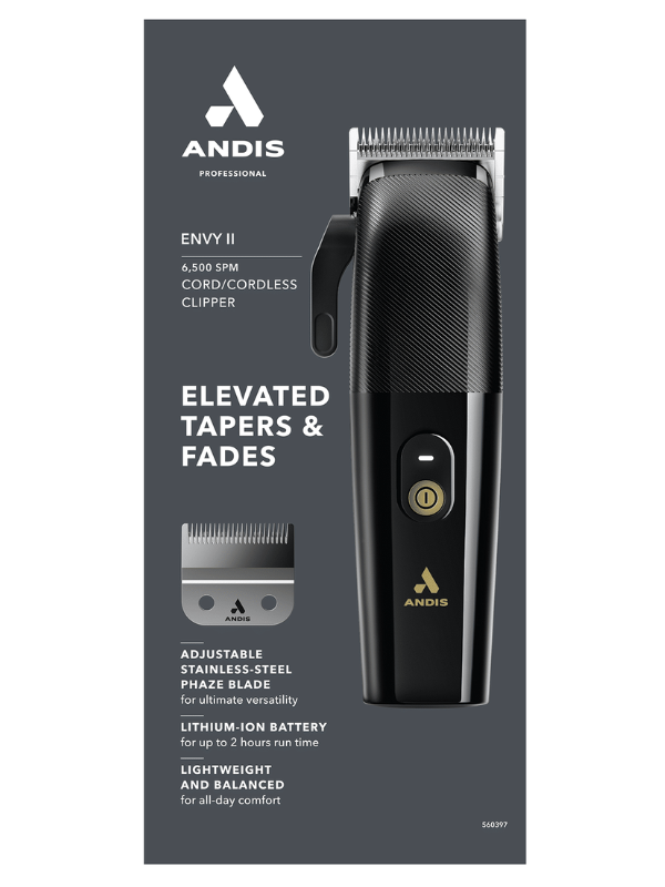 Andis Envy II Clipper - Lightweight with Adjustable Phaze Blade