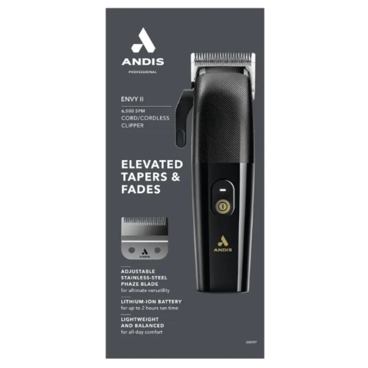 Andis Envy II Clipper - Lightweight with Adjustable Phaze Blade