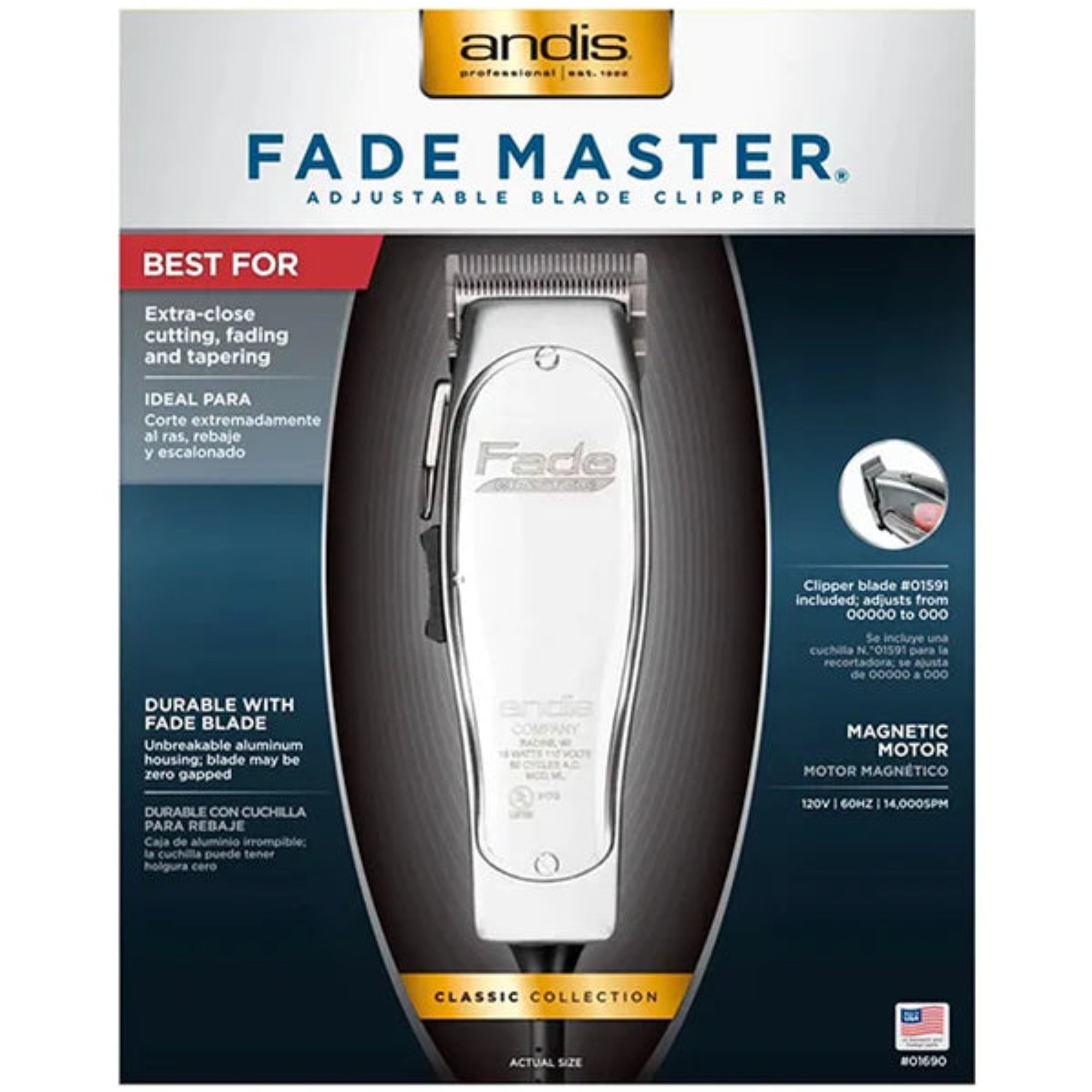 バ*ド様 Andis Fade Master バリカン コード式& T-Outl Andis Fade Master Clipper - Durable, High-Performance Cutting