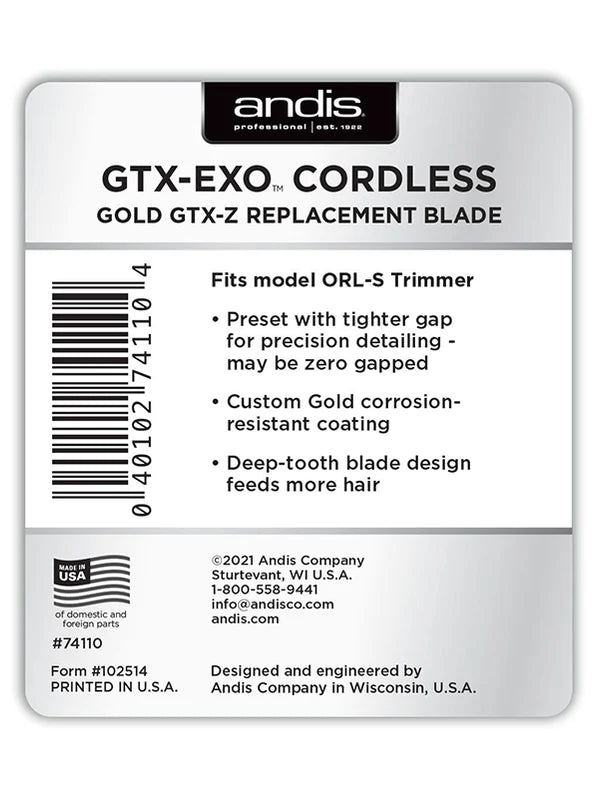 Andis GTX-EXO Cordless Gold GTX-Z Replacement Blade #74110 — Vip