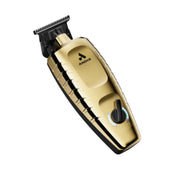 Gold and black Andis hair trimmer on a white background