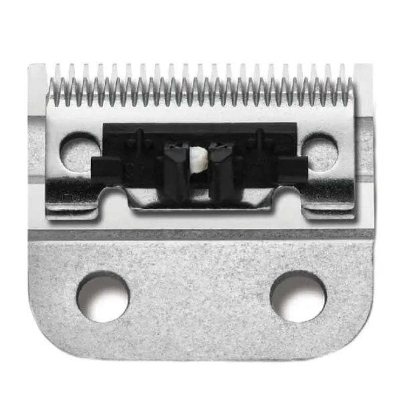 Metallic clipper blade on a white background