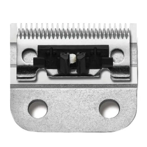 Metallic clipper blade on a white background