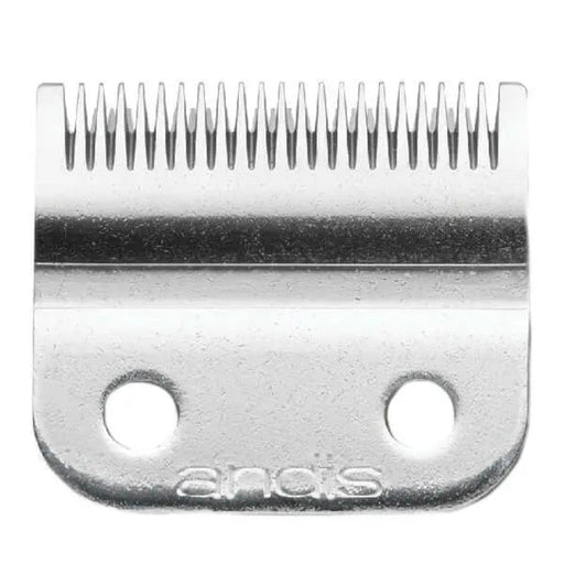 Metal clipper blade with comb teeth on a white background