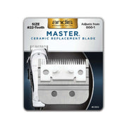 Andis Master Ceramic Replacement Blade for professional clippers, size #22-Tooth, shown in its retail blister packaging against a white background.