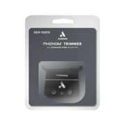 Andis Phenom Trimmer Deep-Tooth DLC stainless-steel blade set in its original blister packaging, featuring a black and dark gray design with white text.