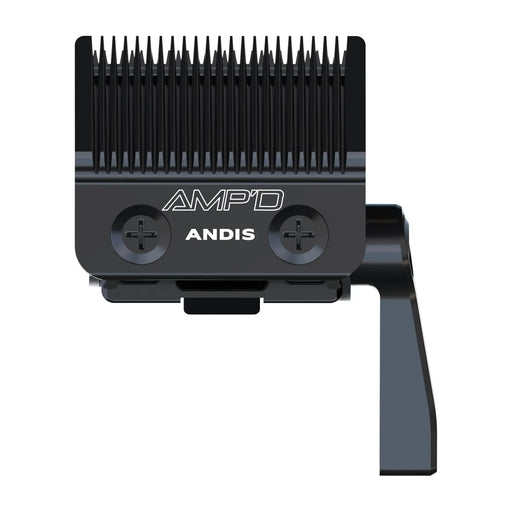 Front view of Andis Recon AMP'D adjustable clipper blade with taper lever