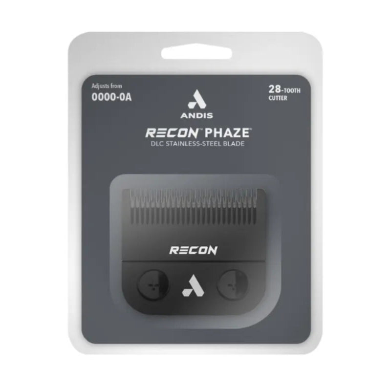 Andis Recon Phaze blade packaging with branding and product details.