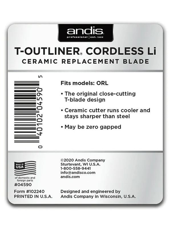 andis t outliner cordless li ceramic replacement blade 