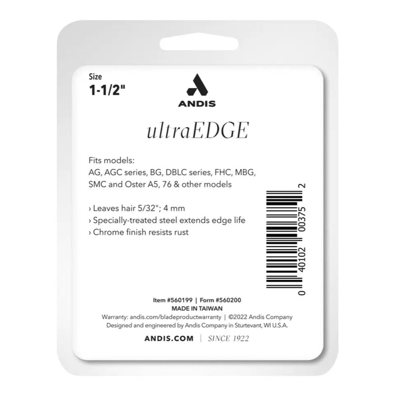 andis ultraedge detachable blade size