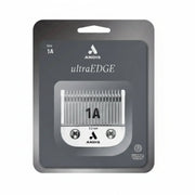 Andis ultraEDGE hair clipper blade packaging with size 1A on a gray background