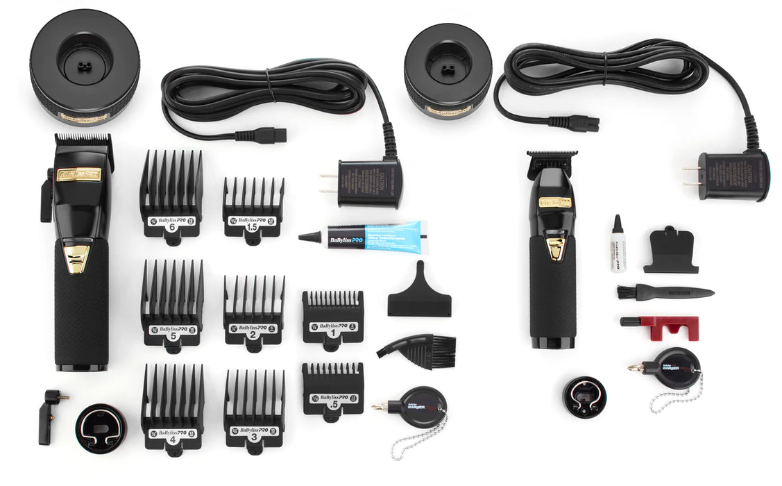 babyliss pro black fx boost limited edition clipper trimmer set  w charging base