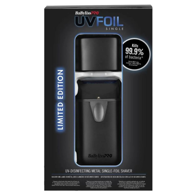 BaBylissPRO Black Matte UV-Disinfectant Metal Single Foil Shaver #FXLFS1MB