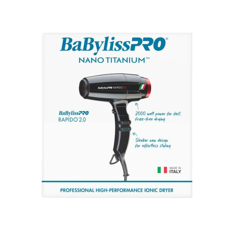 Secador BaBylissPRO Black Rapido 2.0 #BRAP2
