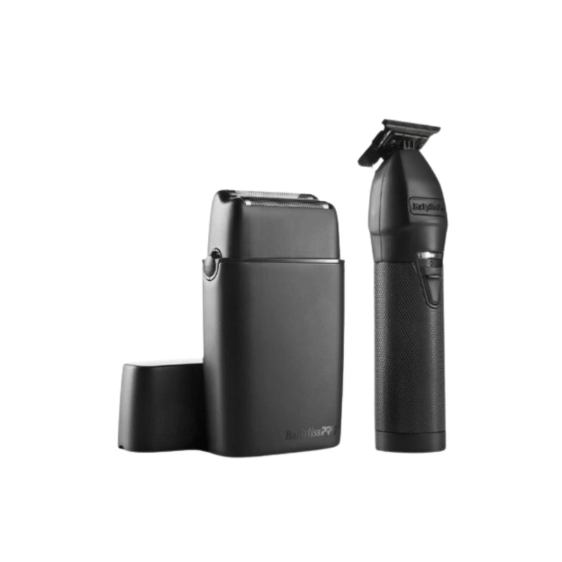 A black BaitinPRO electric trimmer and its matching charging dock on a solid white background.