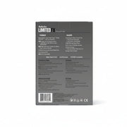 The back of a Grayliss Limited Collection trimmer and shaver product box, showing specifications and compatibility details in white text on a dark gray background, isolated on a white studio background.