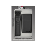 Bailey-Descent PRO Limited FX Collection Trimmer and Double-Foil Shaver set in its original gray retail packaging, featuring a black trimmer and matching black double-foil shaver box.