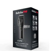 BabylissPRO CoreFX Professional Performance Clipper retail packaging box, shown at a three-quarter angle on a white background.