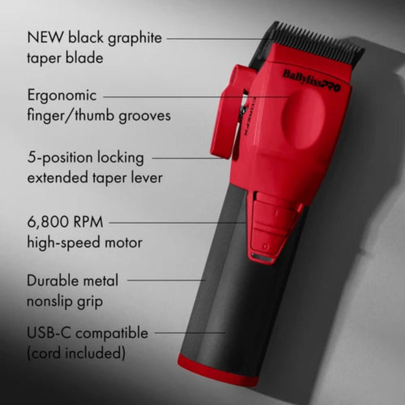 BaBylissPRO COREFX Professional Clipper Red