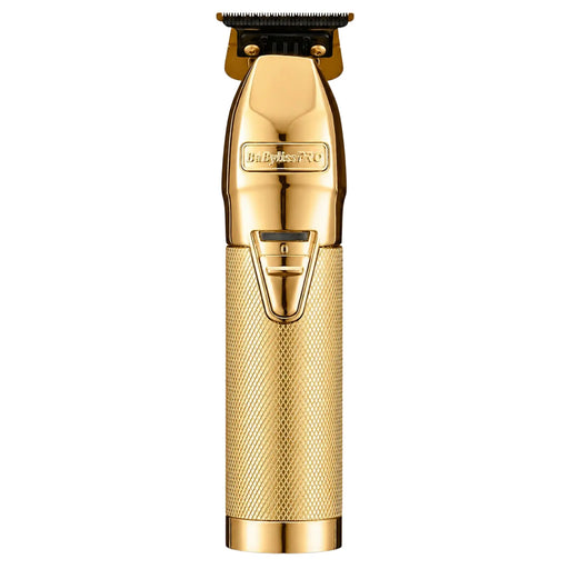 A gold-colored Babyliss Pro electric hair clipper shown vertically against a solid white background.