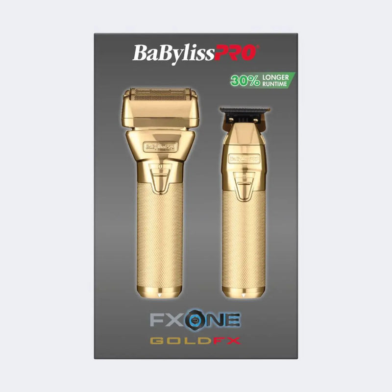 BaBylissPRO FXONE GOLDFX Prepack de rasuradora y patillera totalmente metálicas #FX1FSTGPK