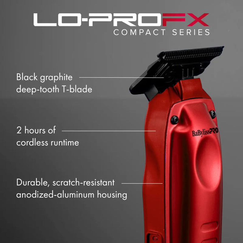 BaBylissPRO Limited Edition Red LO-PROFX Compact High-Performance Trimmer