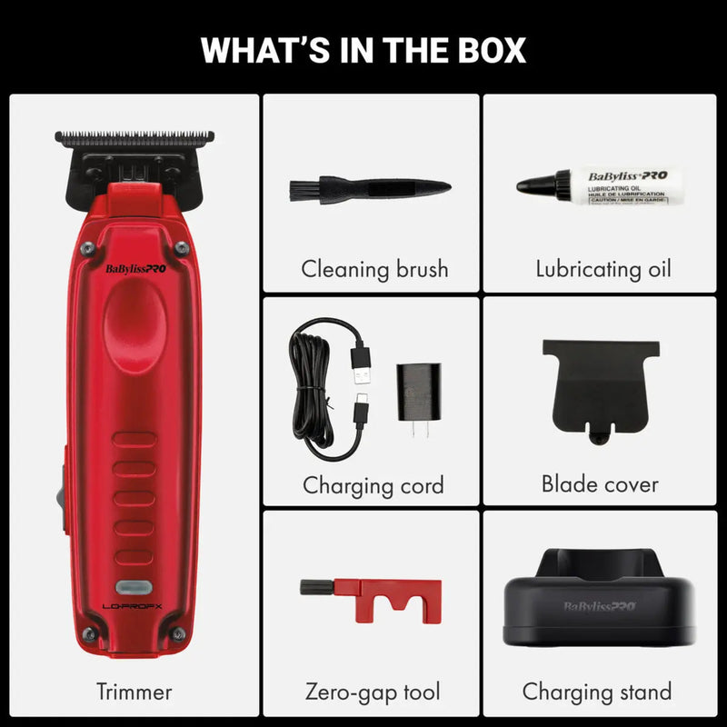 BaBylissPRO Limited Edition Red LO-PROFX Compact High-Performance Trimmer