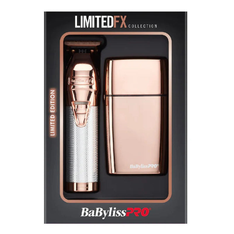 BaBylissPRO LimitedFX Rose Gold Trimmer & Double Foil Shaver Set #FXDUOFS2TRG