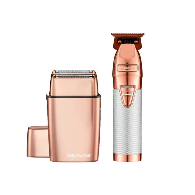 BaBylissPRO LimitedFX Rose Gold Trimmer & Double Foil Shaver Set #FXDUOFS2TRG