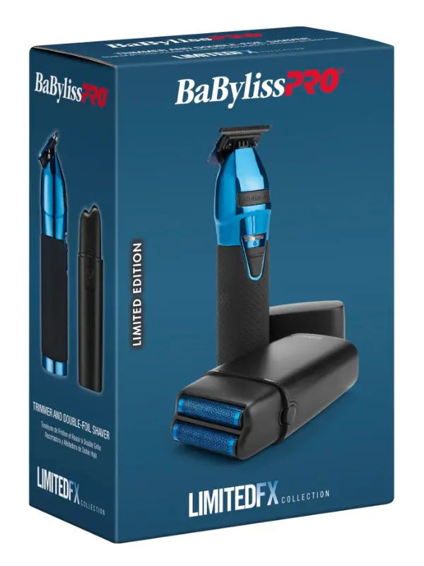 BaBylissPRO LimitedFX Trimmer & Double-Foil Shaver Black & Blue