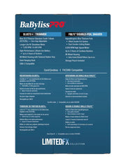 BaBylissPRO LimitedFX Black & Blue Trimmer & Double-Foil Shaver Prepack