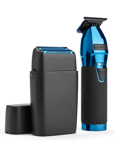 BaBylissPRO LimitedFX Trimmer & Double-Foil Shaver Black & Blue