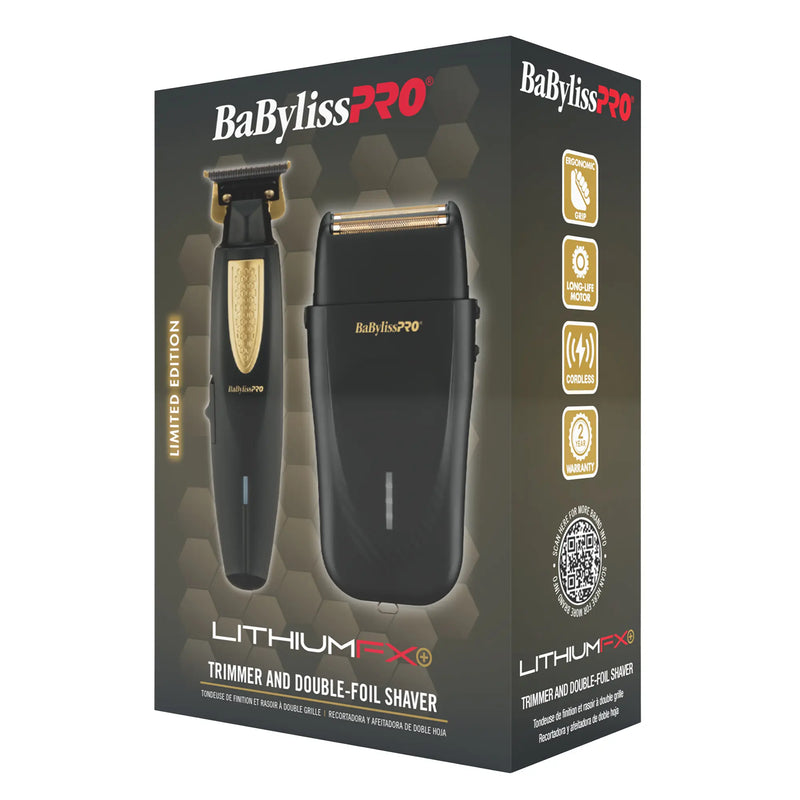 BaBylissPRO LithiumFX+ Trimmer & Double Foil Shaver Prepack #FX73FSTPK