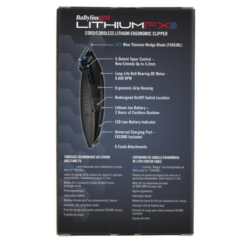 BaBylissPRO LithiumFX+ Edición Limitada Clipper inalámbrico #FX673NSMB