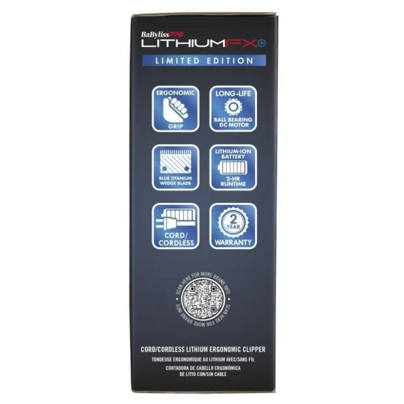 BaBylissPRO LithiumFX+ Edición Limitada Clipper inalámbrico #FX673NSMB